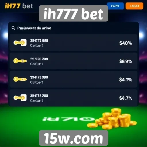 Opções de pagamento disponíveis no ih777 bet
